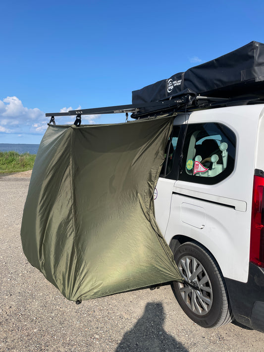 Badetelt - omklædningsrum - toiletkabine. Perfekt udstyr til dit tagtelt eller campervan. Monteres på tagbøjler. 